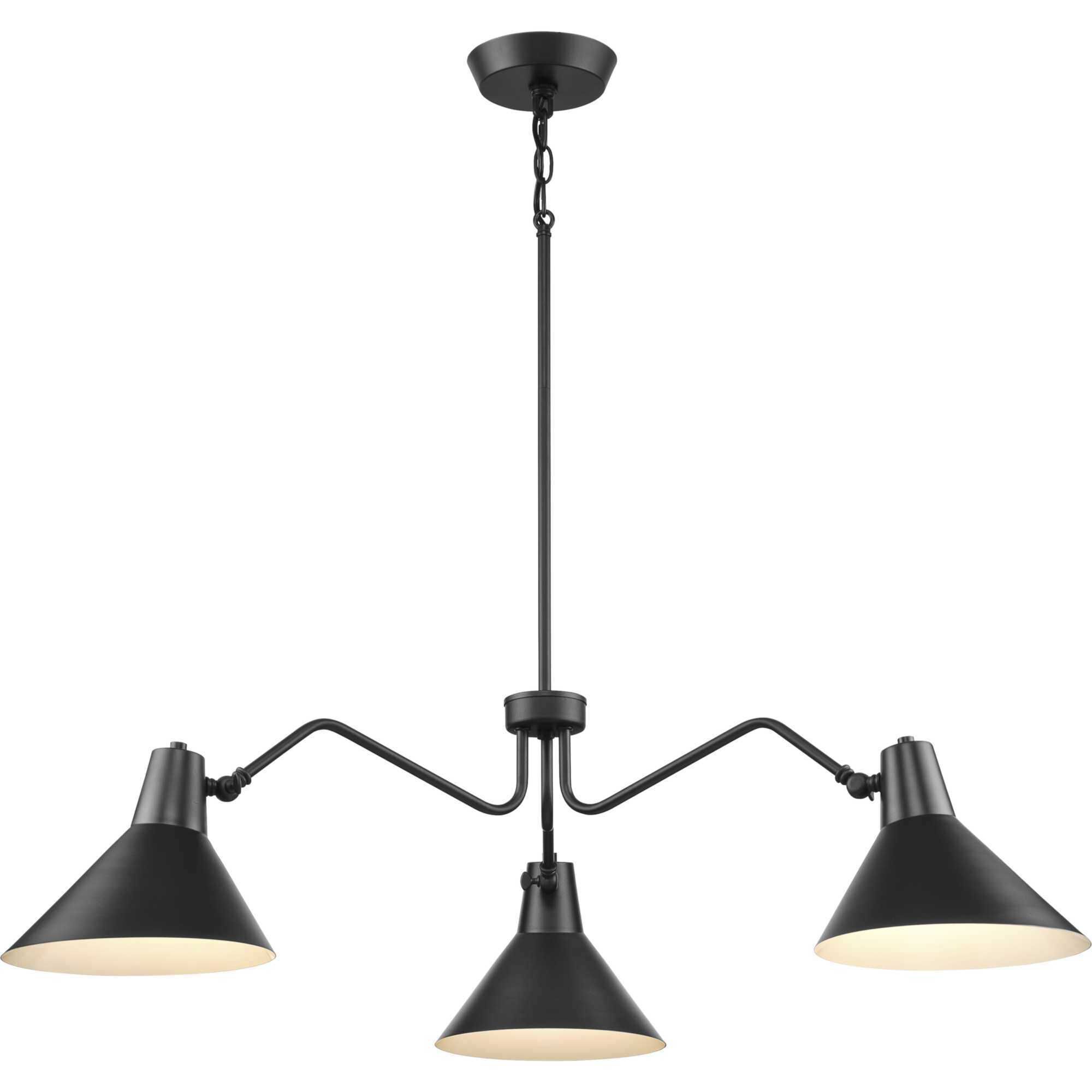 Trimble 3 Light 44.12 inch Matte Black Chandelier Ceiling Light, Design Series
