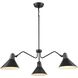 Trimble 3 Light 44.12 inch Matte Black Chandelier Ceiling Light, Design Series