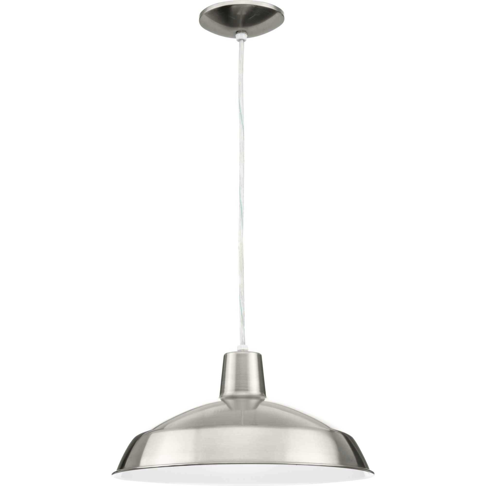 Metal Shade 1 Light 16 inch Brushed Nickel Pendant Ceiling Light in Standard Lamping