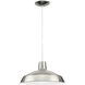 Metal Shade 1 Light 16 inch Brushed Nickel Pendant Ceiling Light in Standard Lamping