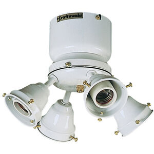 Universal 4 Light Fluorescent Brown Outdoor Fan Light Fitter, Shades Sold Separately