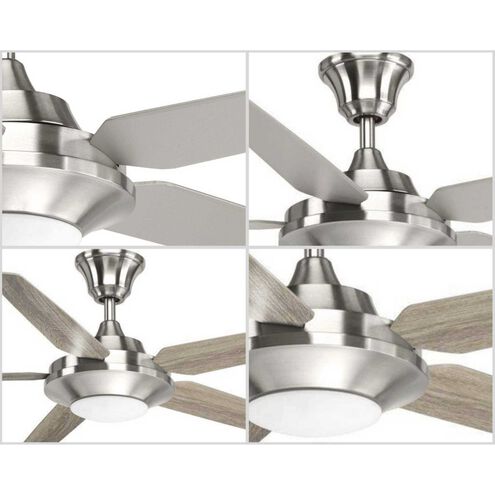 AirPro Signature Plus II 54 inch Brushed Nickel with Driftwood/Silver Blades Ceiling Fan, Progress LED