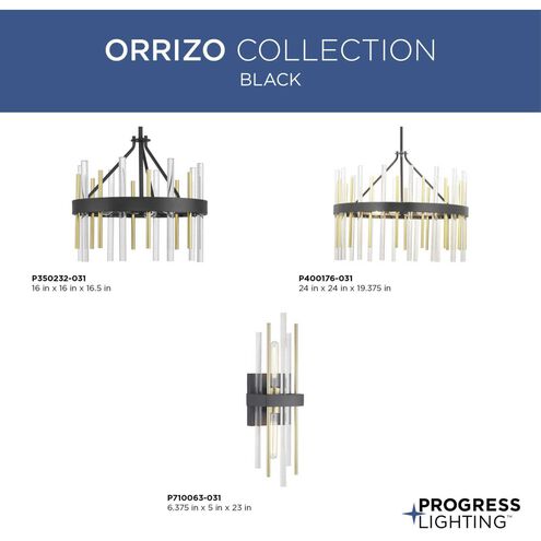 Orrizo 6 Light 24 inch Matte Black Chandelier Ceiling Light, Design Series