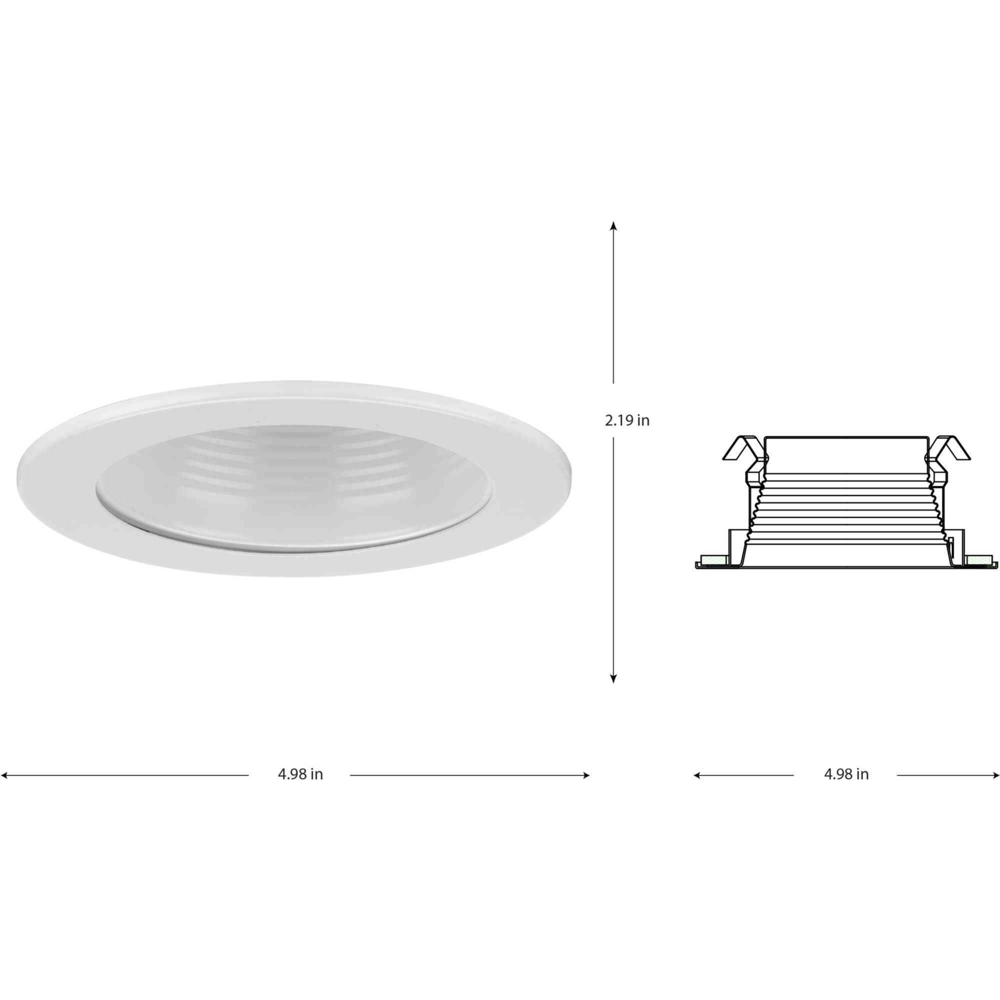 4in Recessed Trim PAR20 Satin White Step Baffle Trim