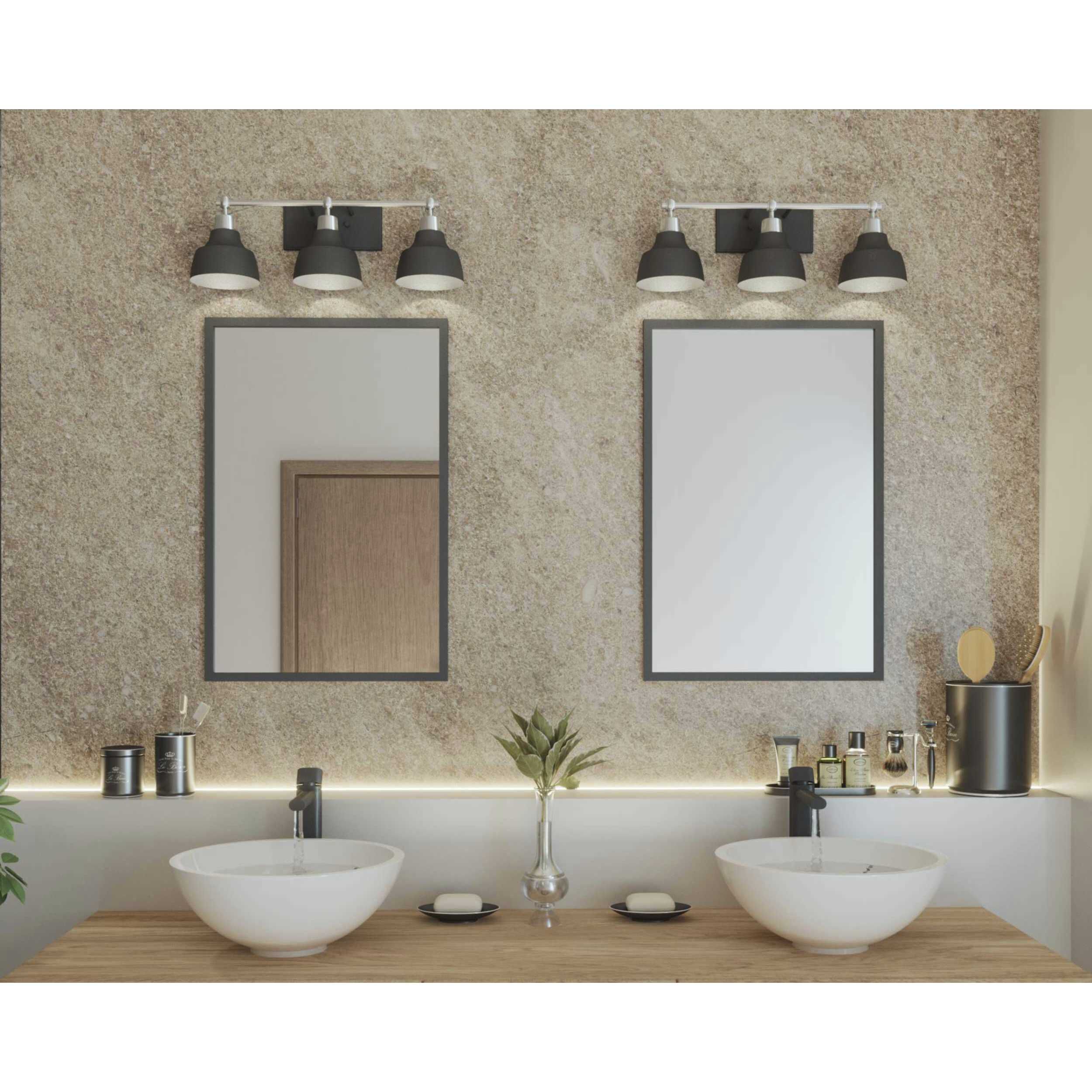 Bramlett 3 Light 24 inch Brushed Nickel Bath Vanity Wall Light