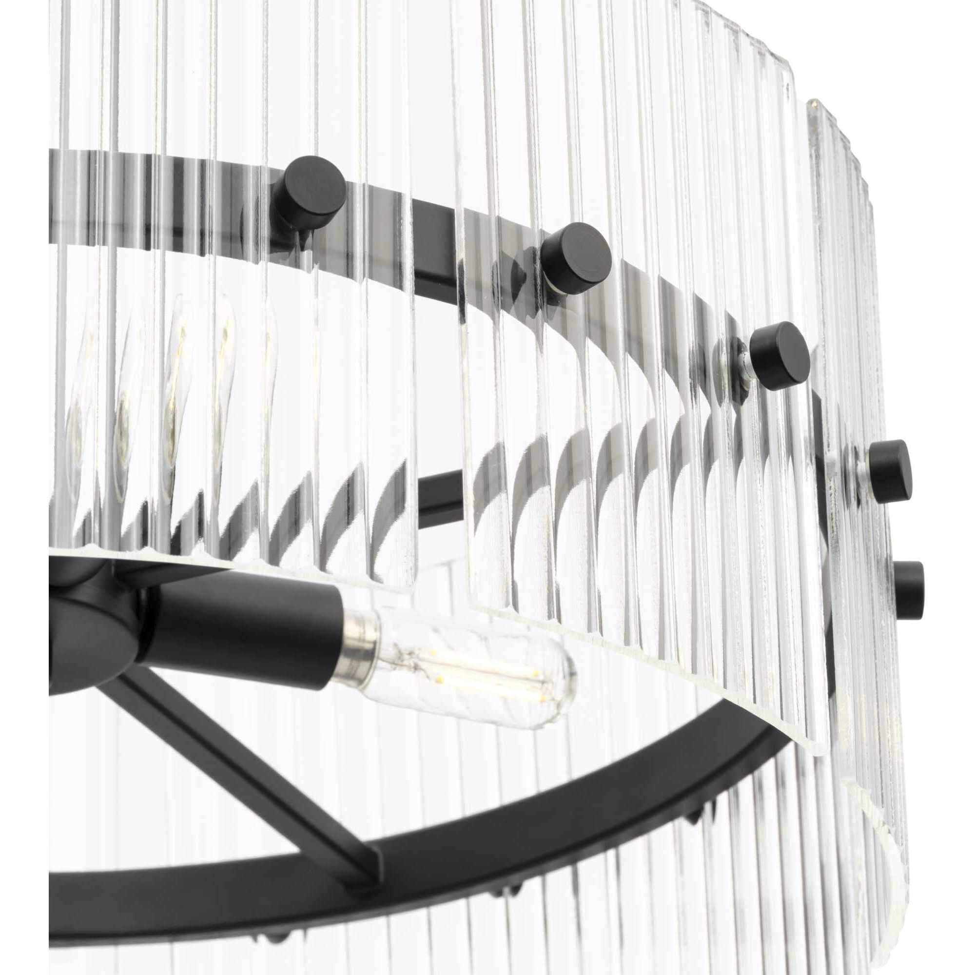 Seville 4 Light 17.87 inch Matte Black Convertible Pendant Ceiling Light, Design Series