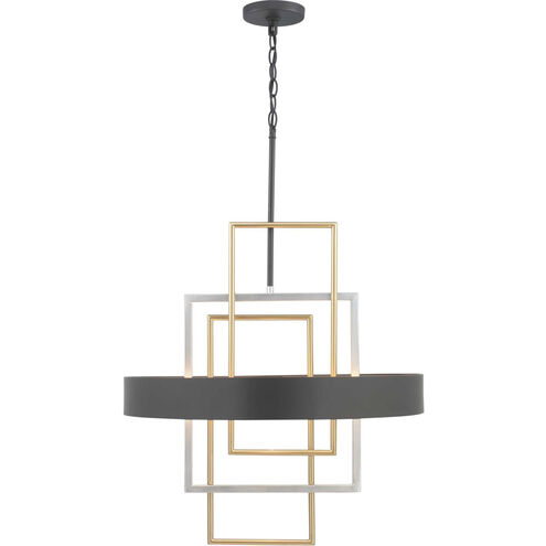 Adagio 6 Light Matte Black Pendant Ceiling Light, Design Series