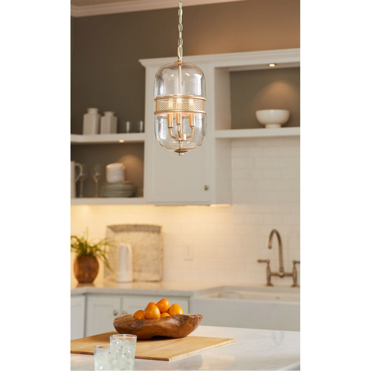 Cayce 3 Light Vintage Gold Pendant Ceiling Light