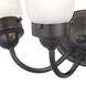 Fluted Glass 3 Light 16 inch Antique Bronze Bath Vanity Wall Light