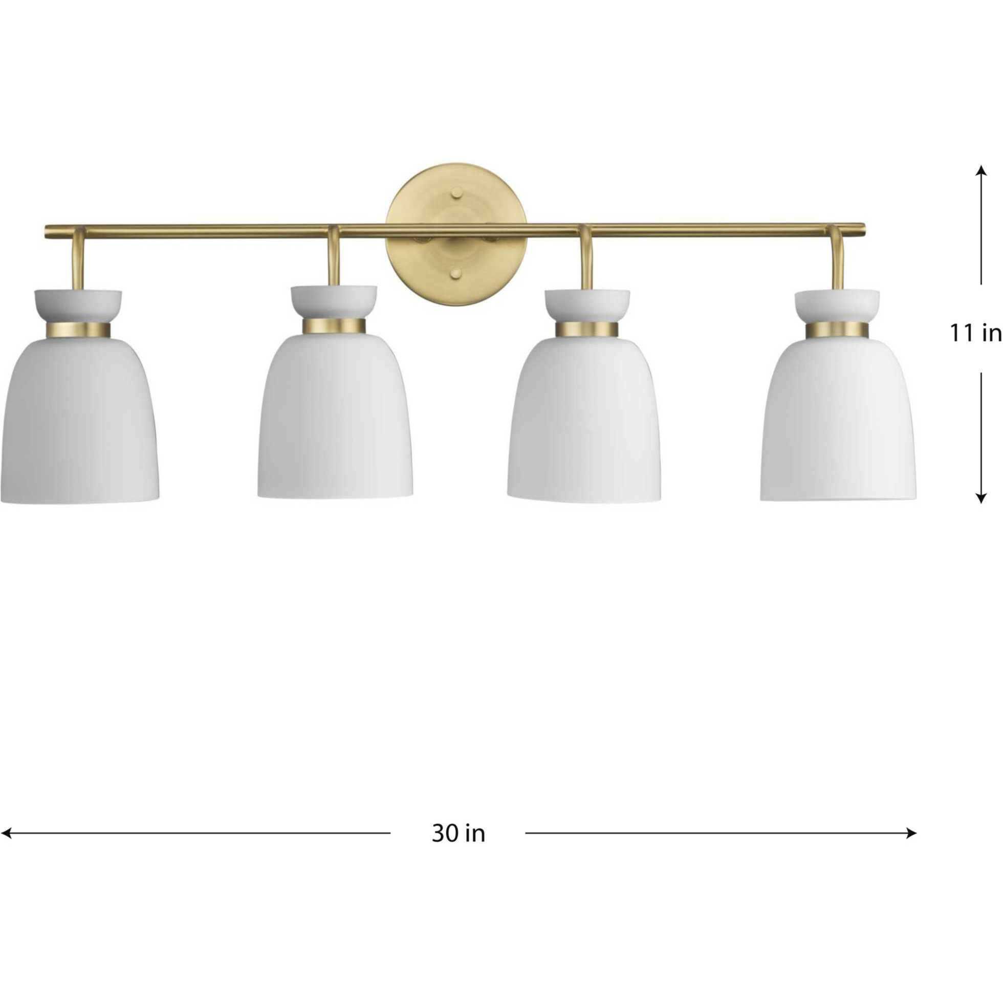 Lexie 4 Light 30 inch Brushed Gold Bathroom Vanity Light Wall Light