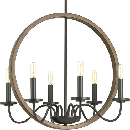 Fontayne 6 Light 22 inch Antique Bronze Chandelier Ceiling Light, Design Series