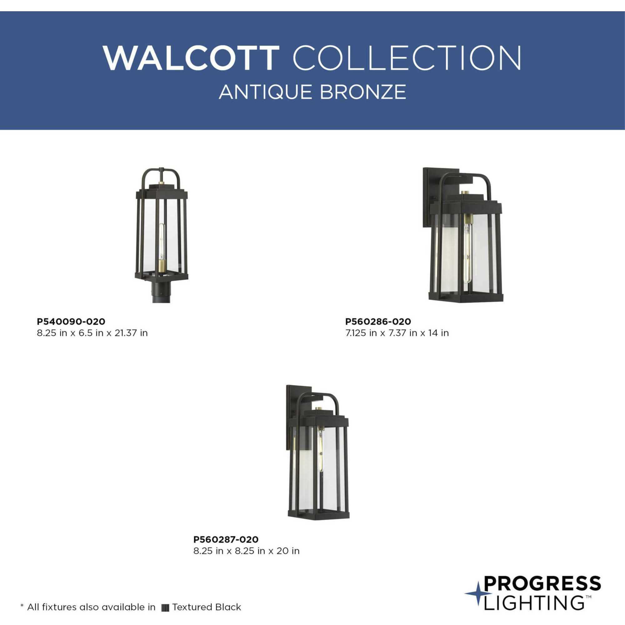 Walcott 1 Light 21 inch Antique Bronze Outdoor Post Lantern
