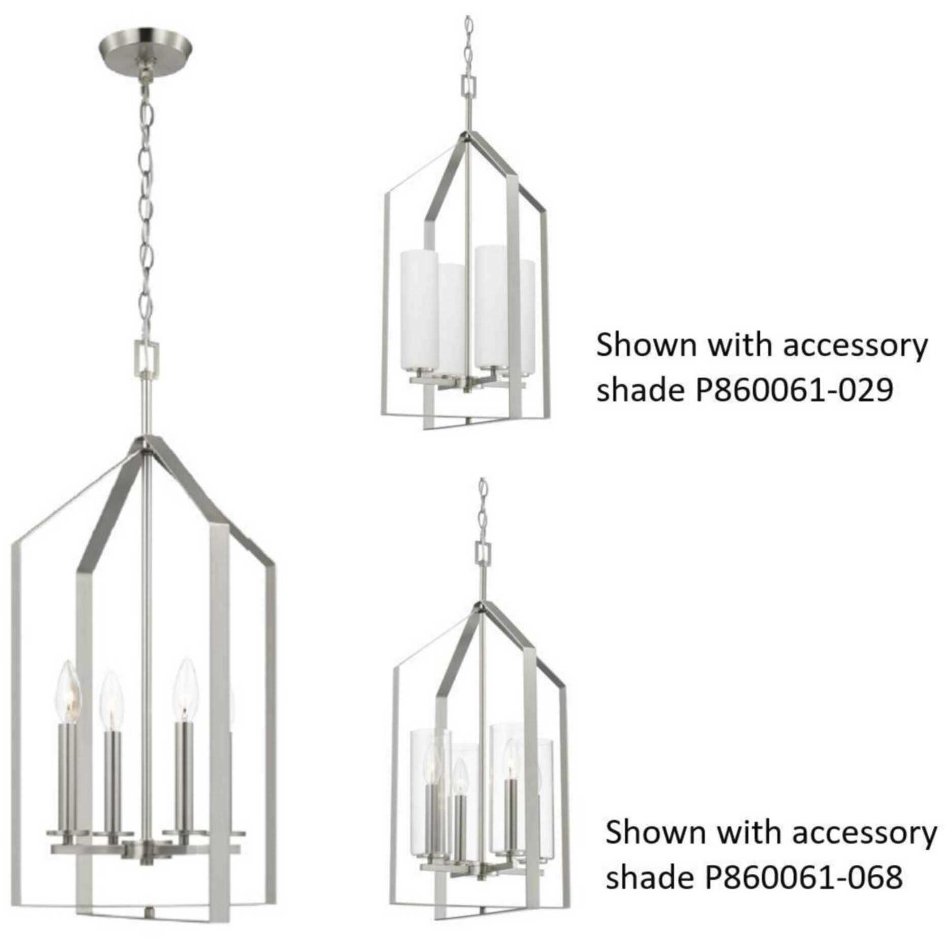 Vertex 4 Light 15 inch Brushed Nickel Foyer Light Ceiling Light