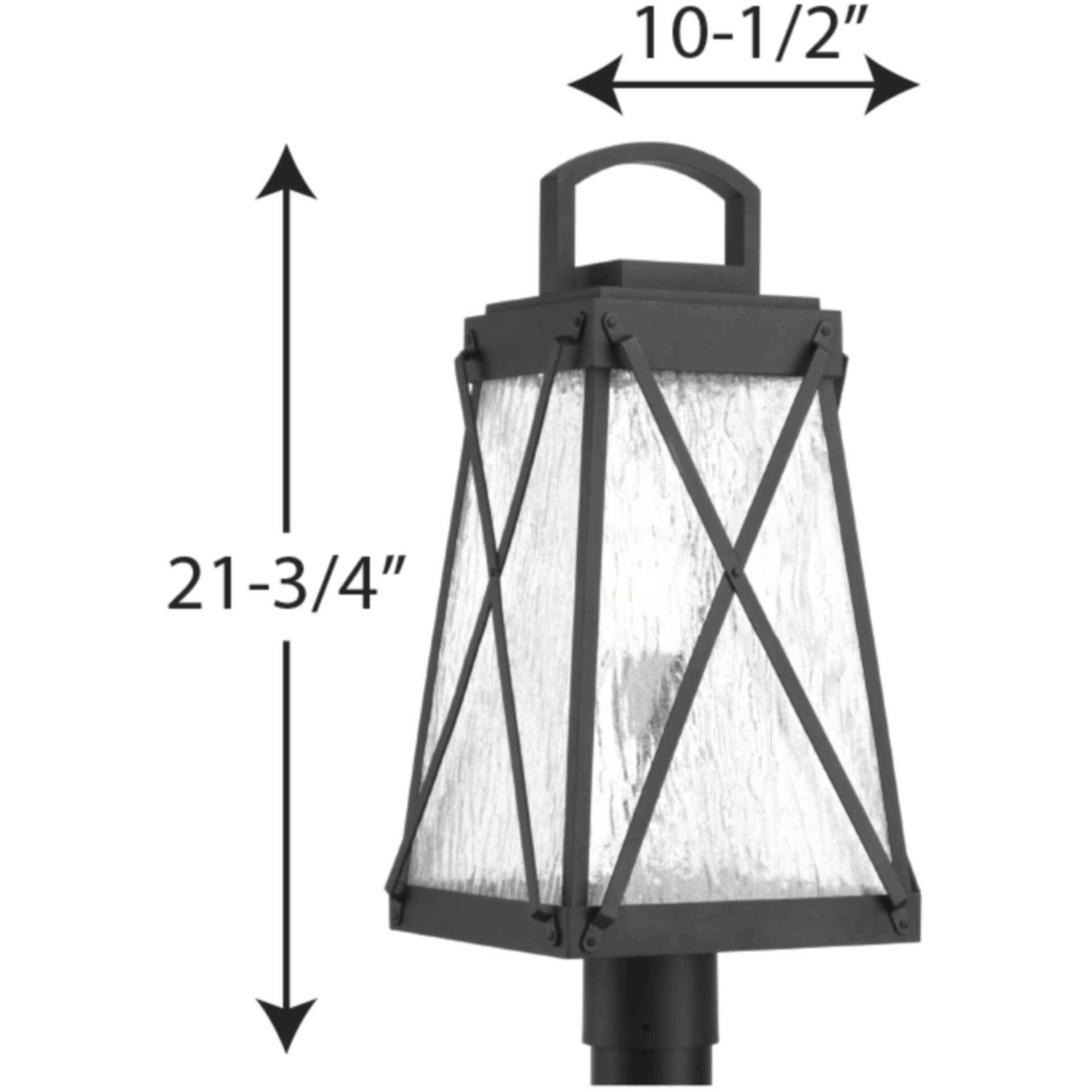 Creighton 1 Light 22 inch Textured Black Outdoor Post Lantern, Design Series