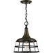 Bastille 1 Light Aged Brass Pendant Ceiling Light