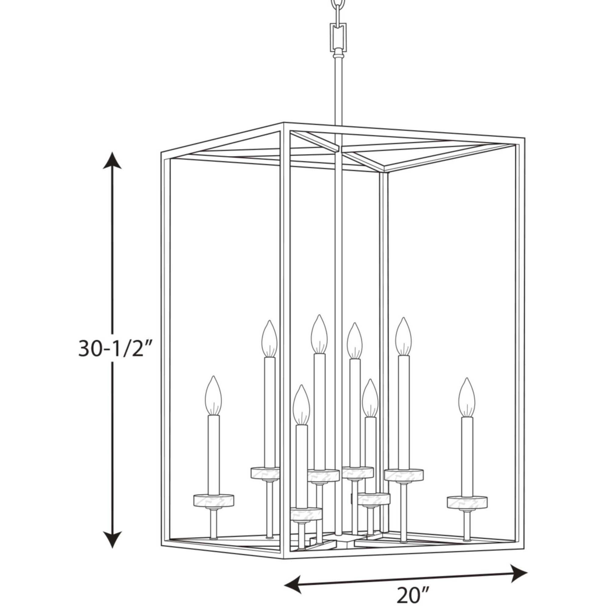 Palacio 8 Light 20 inch Vintage Gold Foyer Pendant Ceiling Light, Design Series
