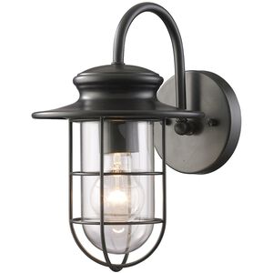 Portside 1 Light 12 inch Matte Black Outdoor Wall Sconce