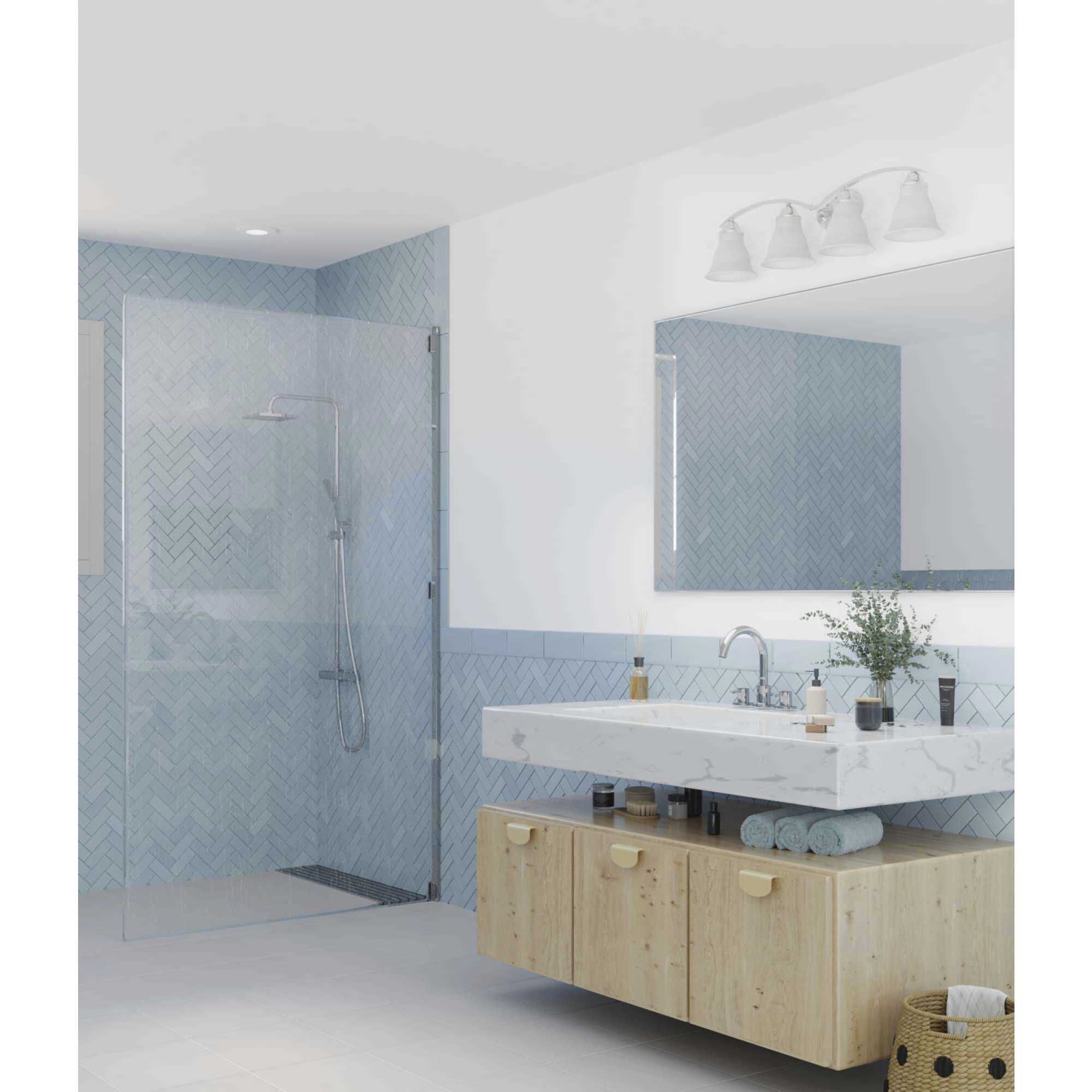 Trinity 4 Light 33.25 inch Polished Chrome Bath Vanity Wall Light