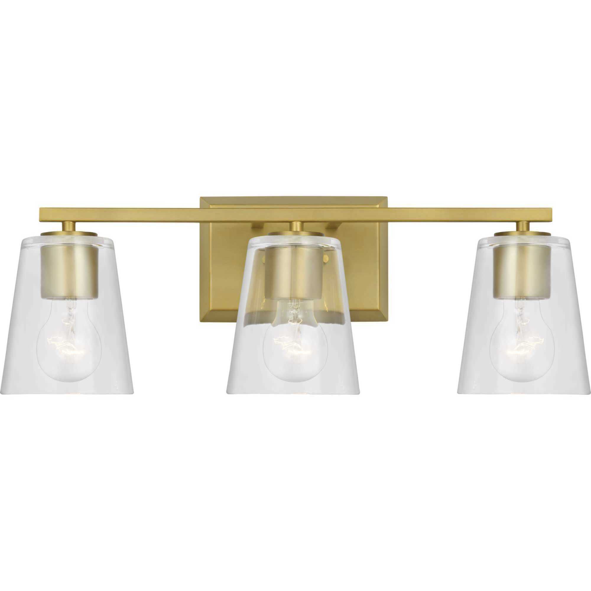 Vertex 3 Light 20.87 inch Brushed Gold Bath Light Wall Light