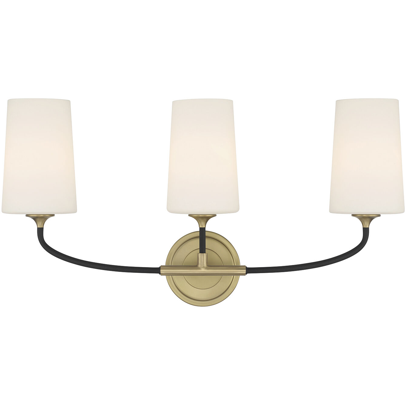 Niles Bath Vanity Light Wall Light in Black Forged and Modern Gold