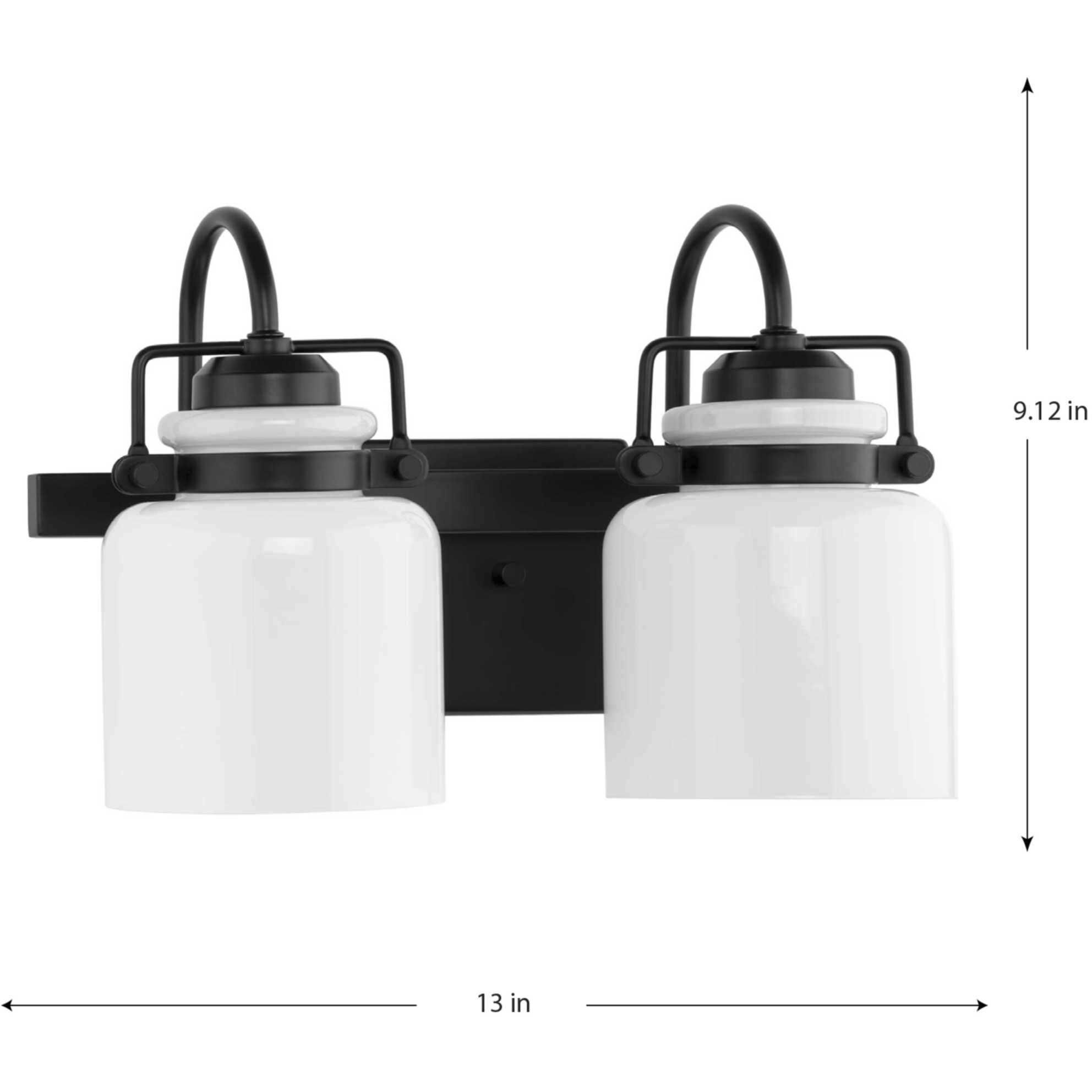 Fessler 2 Light 13 inch Matte Black Bath Light Wall Light