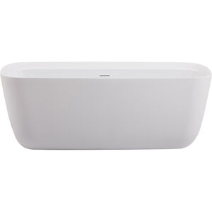 Calum Glossy White and Chrome Bathtub