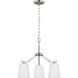 Vertex 3 Light 18 inch Brushed Nickel Convertible Chandelier Ceiling Light