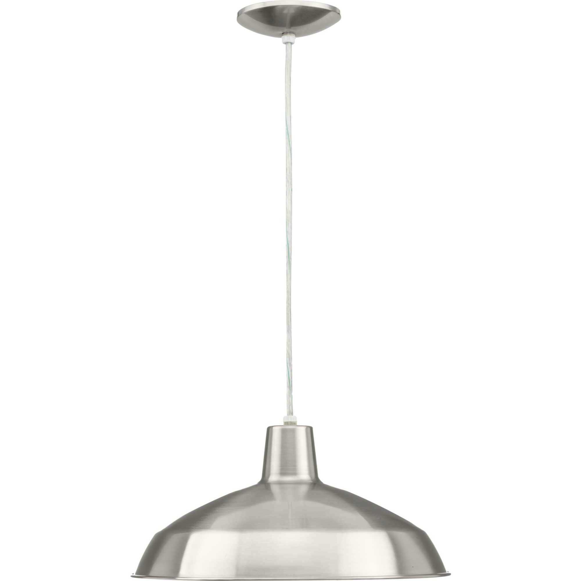 Metal Shade 1 Light 16 inch Brushed Nickel Pendant Ceiling Light in Standard Lamping