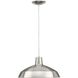 Metal Shade 1 Light 16 inch Brushed Nickel Pendant Ceiling Light in Standard Lamping