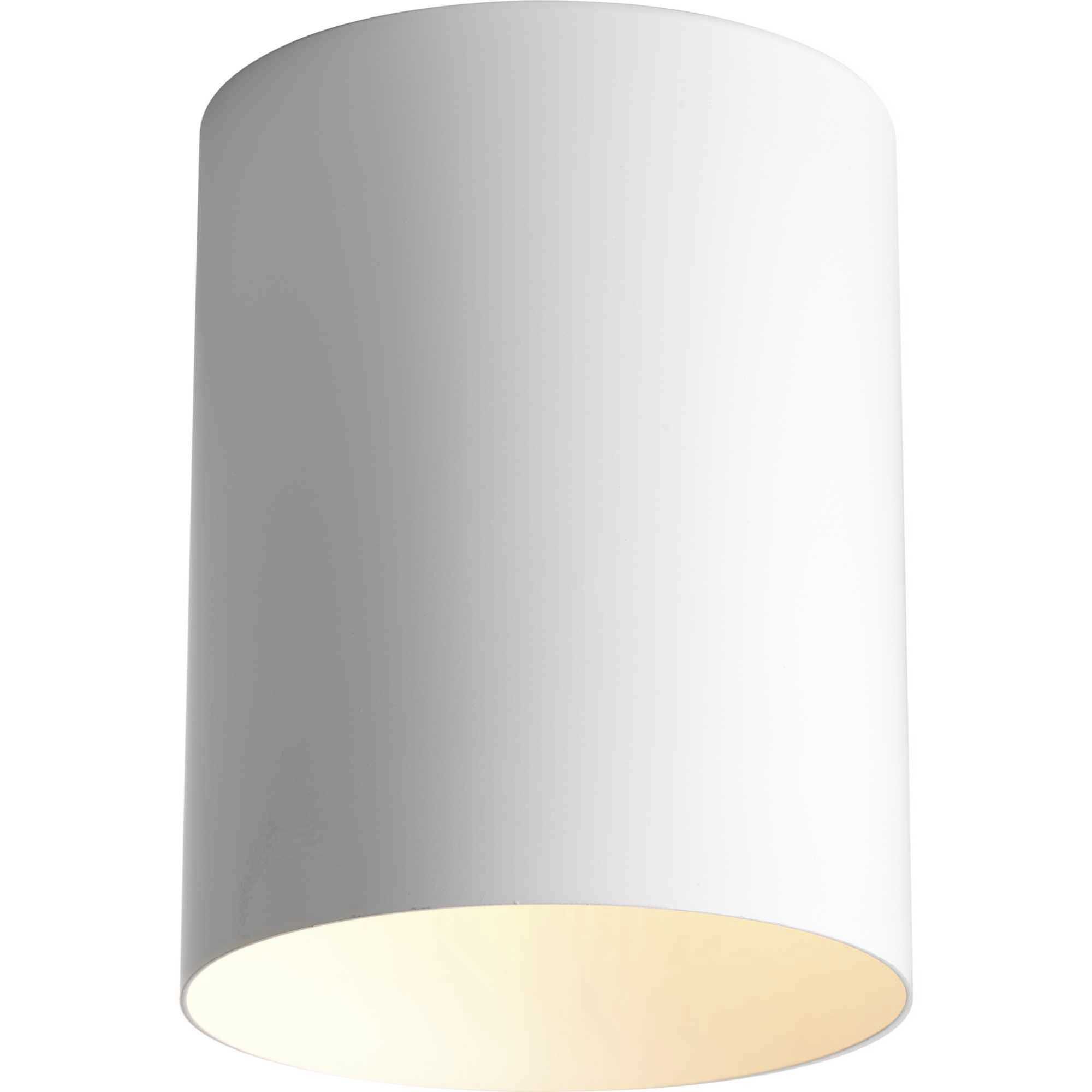 Cylinder 1 Light 5 inch White Outdoor Ceiling Mount Cylinder in Standard Lamping