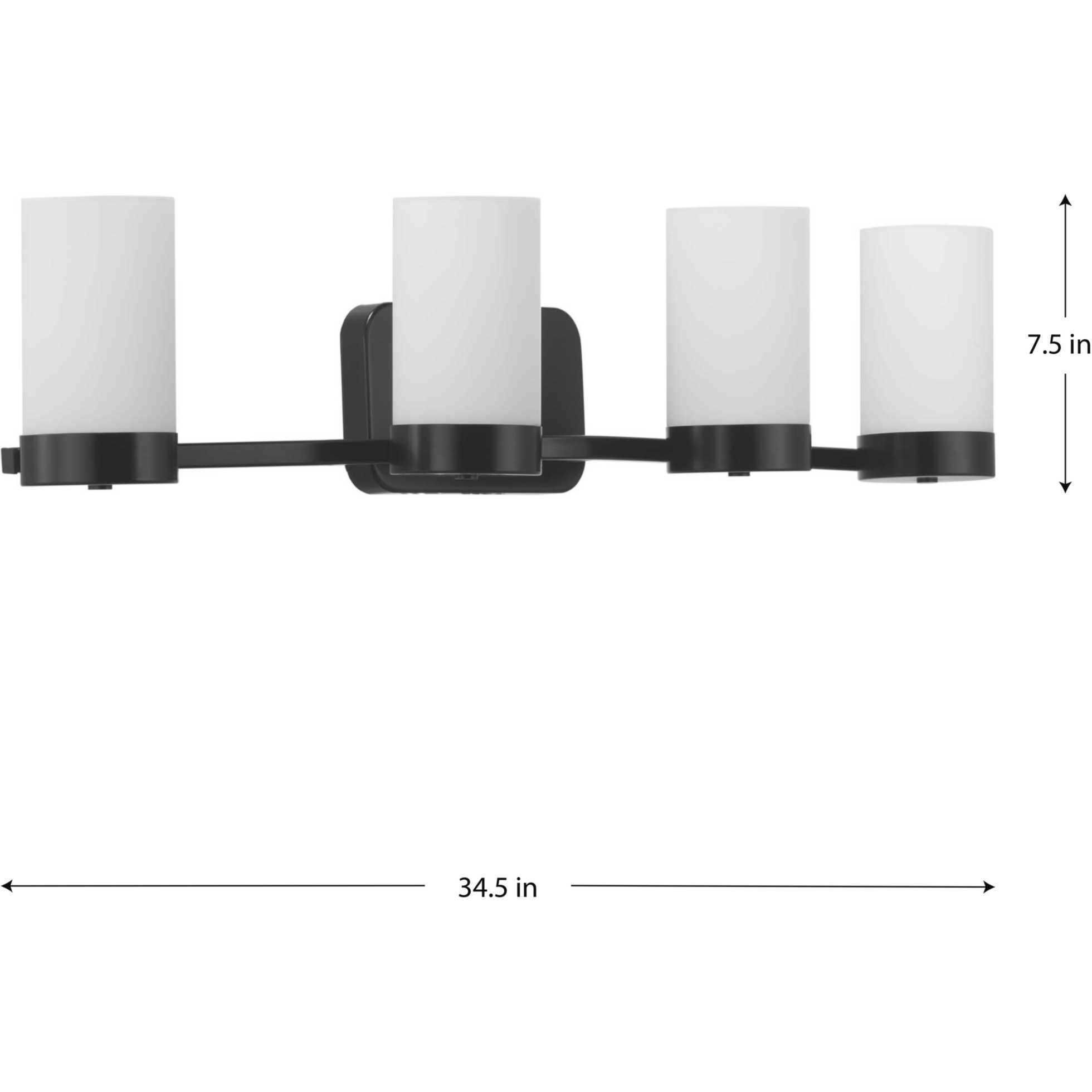 Elevate 4 Light 35 inch Matte Black Bath Vanity Wall Light, Design Series