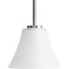 Bravo 1 Light 7.25 inch Brushed Nickel Mini-Pendant Ceiling Light