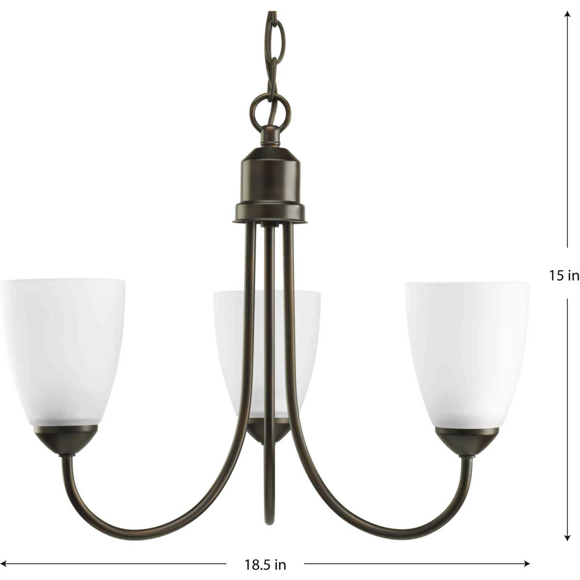 Gather 3 Light 19 inch Antique Bronze Chandelier Ceiling Light in Bulbs Not Included, Standard
