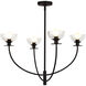 Alora Mood Sylvia 4 Light 26.5 inch Matte Black/Clear Glass Chandelier Ceiling Light