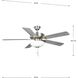 AirPro 52 inch Brushed Nickel with Silver/Grey Weathered Wood Blades Ceiling Fan