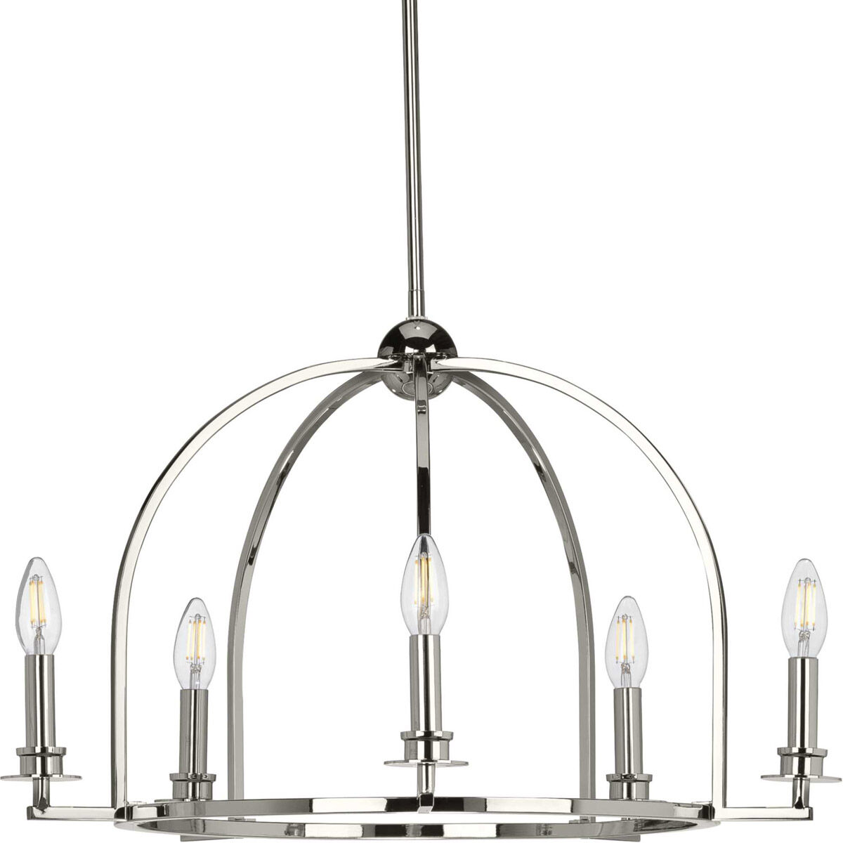Seneca 5 Light 25.5 inch Polished Nickel Chandelier Ceiling Light
