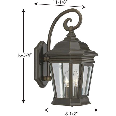 Crawford 2 Light 17 inch Oil Rubbed Bronze Outdoor Wall Lantern