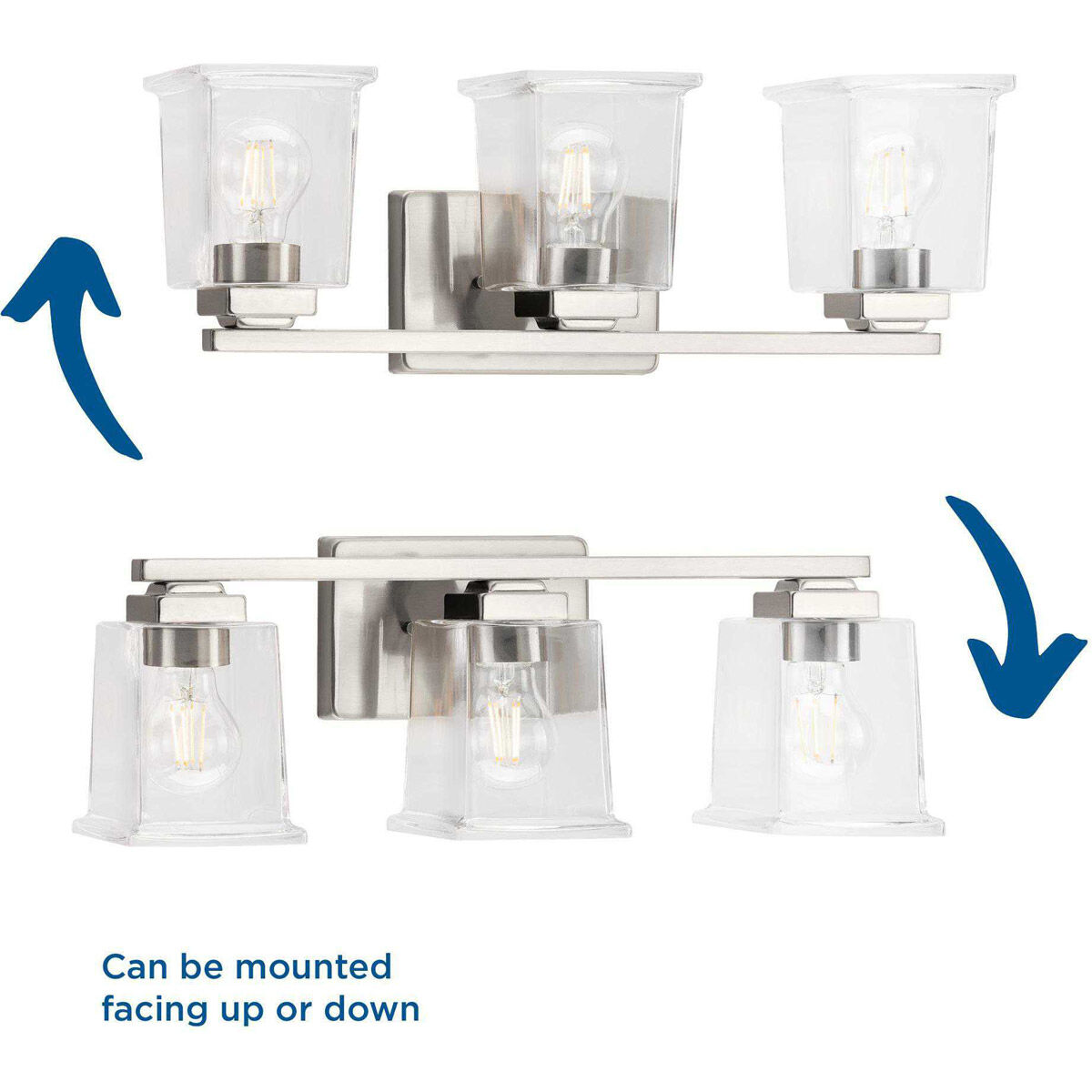 Gilmour 3 Light 20 inch Brushed Nickel Bath Vanity Wall Light