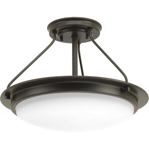 Apogee LED 15 inch Architectural Bronze Semi-Flush Mount Convertible Ceiling Light, Progress LED