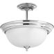 Dome Glass CTC 2 Light 13.19 inch Polished Chrome Semi-Flush Mount Convertible Ceiling Light