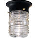 Utility Lantern 1 Light 5 inch Textured Black Outdoor Flush Mount