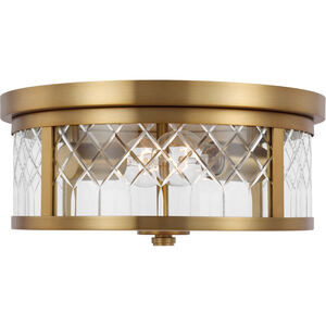 AH by Alexa Hampton Alec 2 Light 13 inch Burnished Brass Flush Mount Ceiling Light