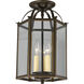 Flat Glass 3 Light 9 inch Antique Bronze Hall & Foyer Ceiling Light