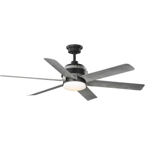 Kaysville 56 inch Graphite with Grey Weathered Wood Blades Ceiling Fan