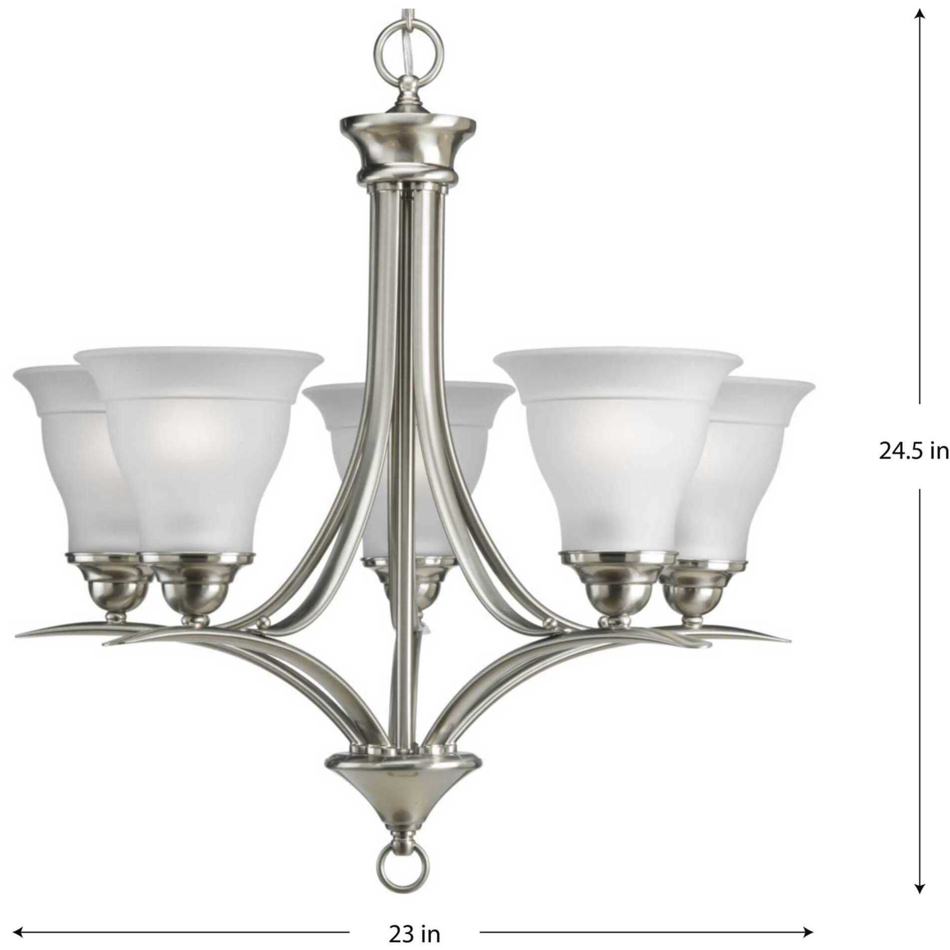 Trinity 5 Light 23 inch Brushed Nickel Chandelier Ceiling Light