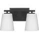 Vertex 2 Light 12.87 inch Matte Black Bath Light Wall Light