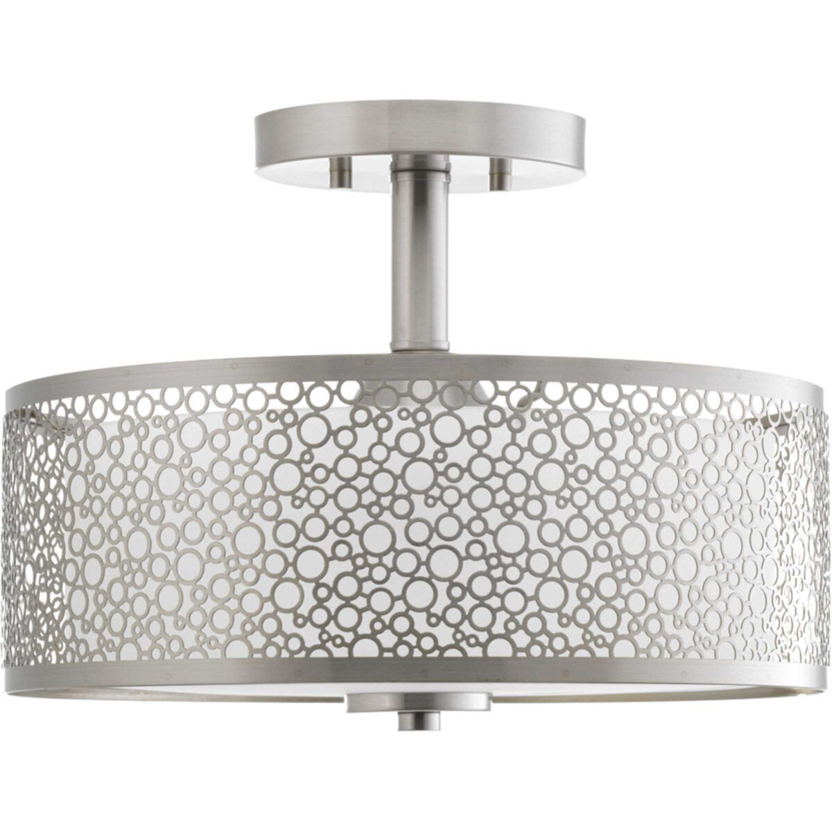 Mingle LED LED 14 inch Brushed Nickel Semi-Flush Mount Ceiling Light, Progress LED