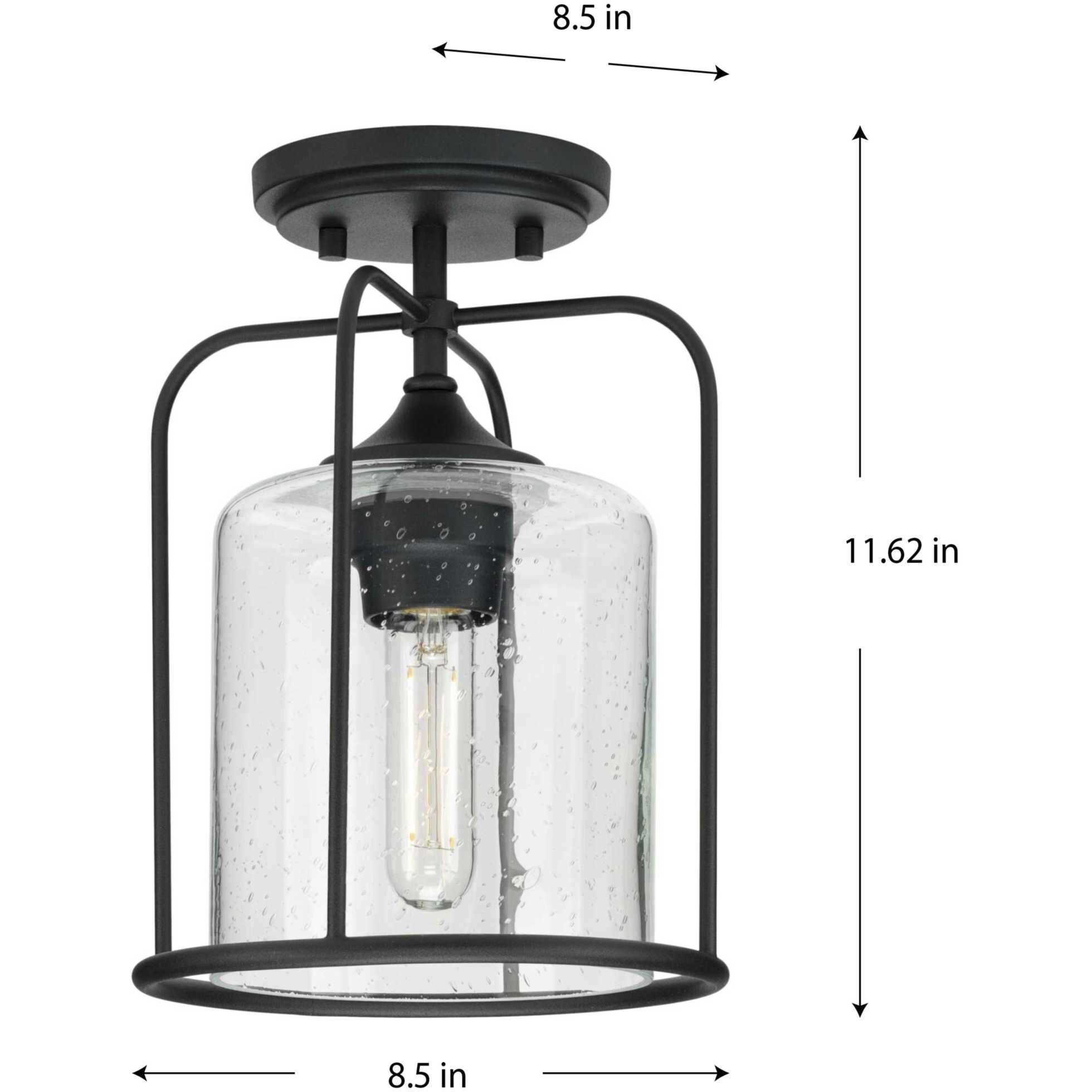 Watch Hill 1 Light 9 inch Textured Black Outdoor Flush Mount