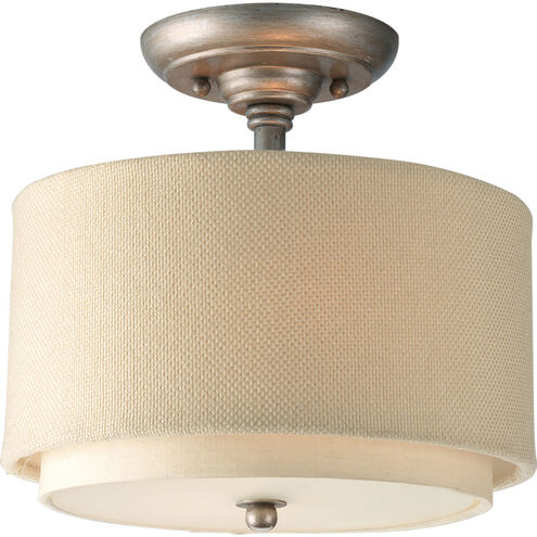 Ashbury 2 Light 10 inch Silver Ridge Semi-Flush Mount Ceiling Light