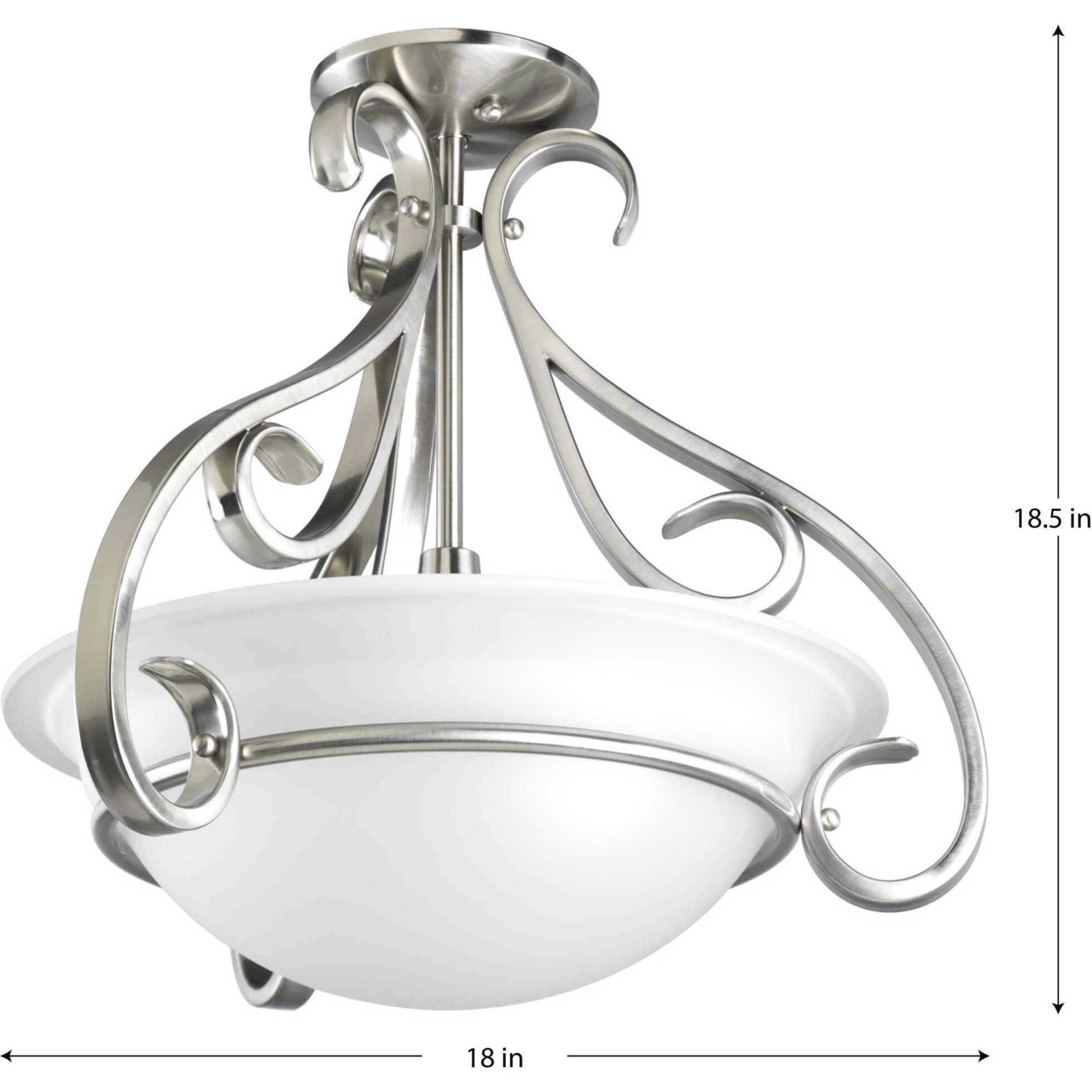 Torino 3 Light 18 inch Brushed Nickel Foyer Pendant Ceiling Light